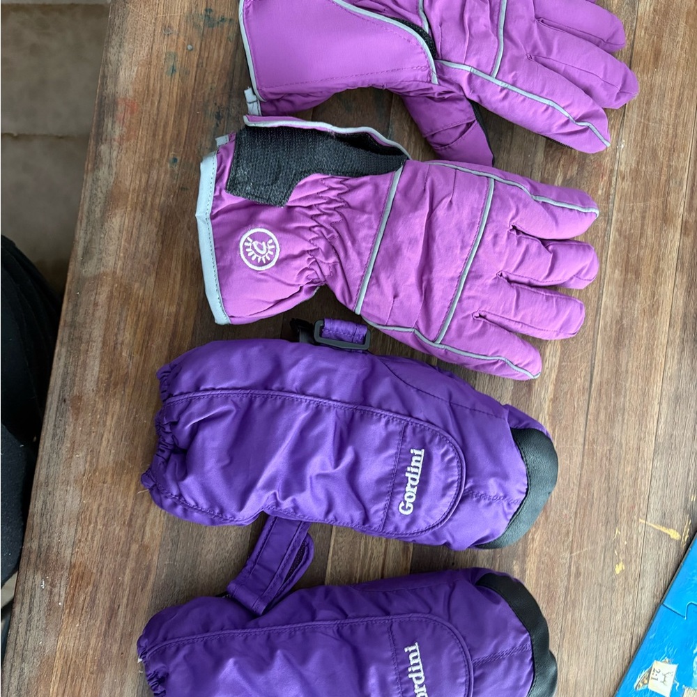 Gordini Purple Winter mittens and  gloves are